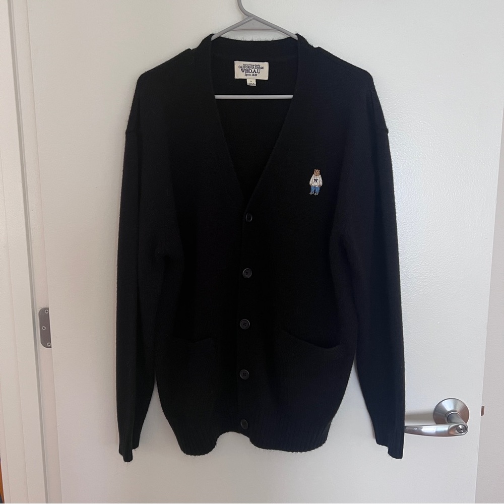 Who. A. U Teddy Bear Embroidery Cardigan